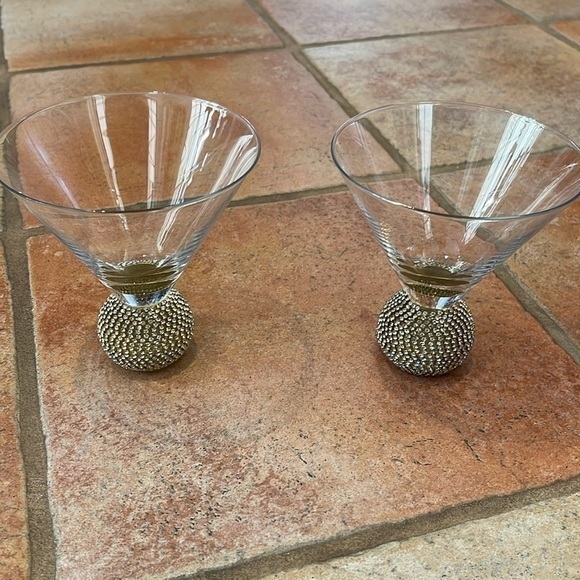 Pier 1 Other - Pier 1 stemless rhinestone martini glasses